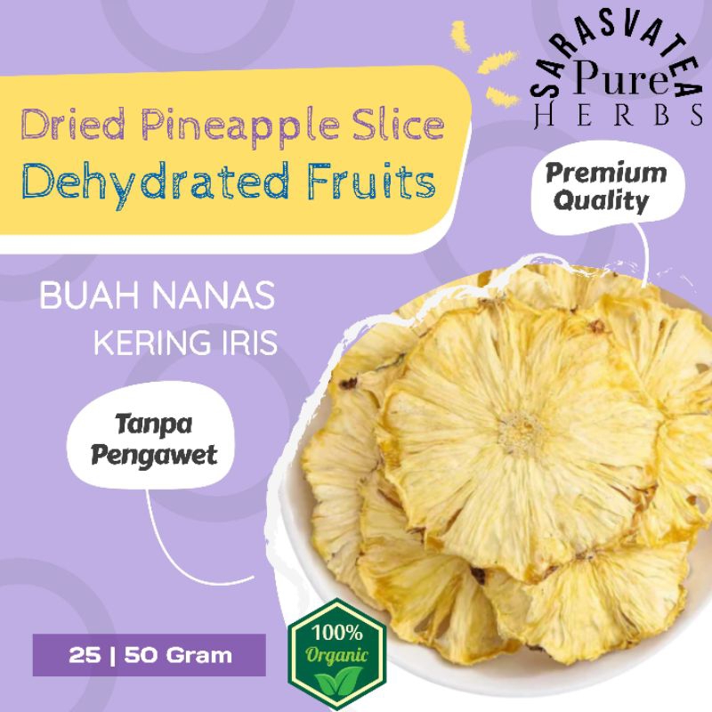 

Dried Pineapple Slice | Nanas Kering Iris Lokal Premium 25/50 Gram