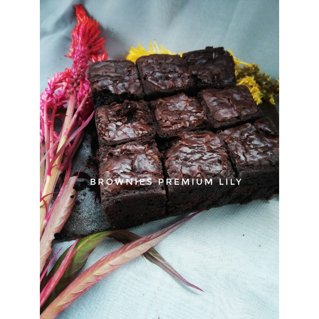 

Brownies Fudgy Premium Original Tanpa Toping 9Potong