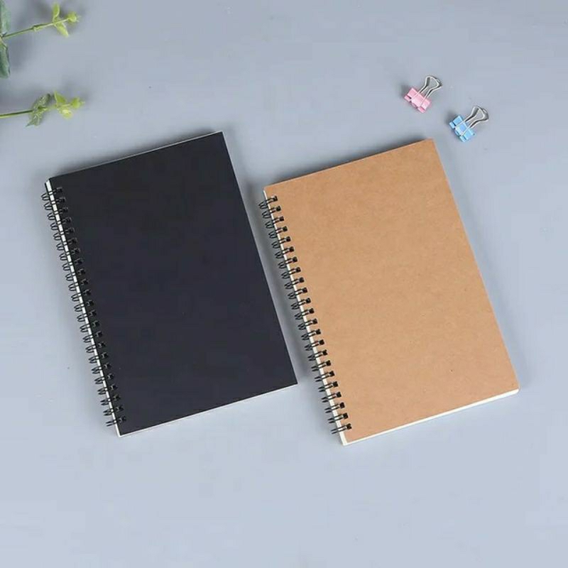 

[COD] Notebook Mini A6 (50 lembar) - Buku Saku Polos Spiral Hitam Coklat Buku Mini Kecil Catatan Catat