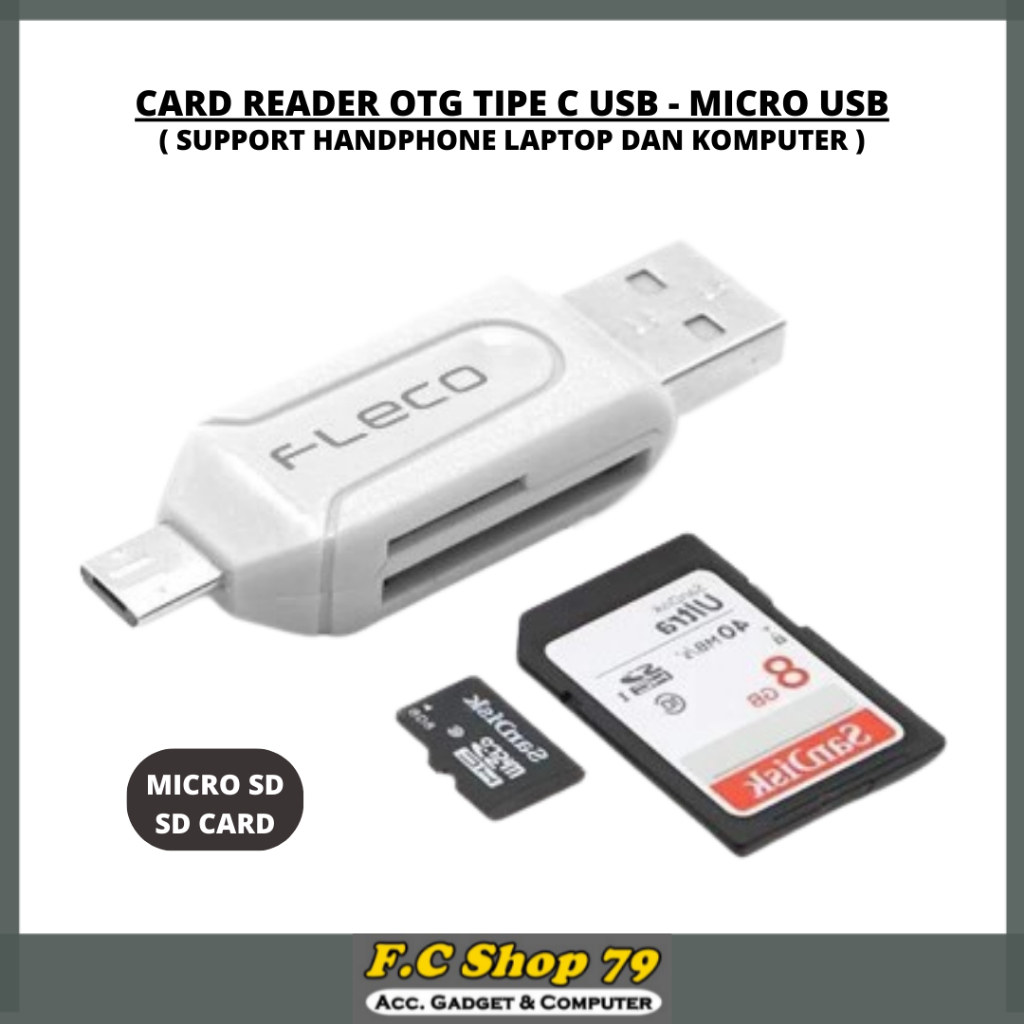 CARD READER OTG TIPE C TEPSI TIPE MICRO MIKRO DAN USB BUAT BACA MICRO SD MICROSD DAN SD CARD SUPPORT