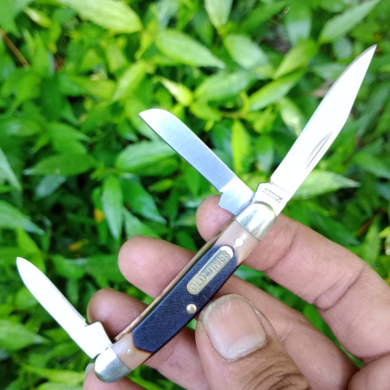 SCHRADE OLDTIMER 1080T Junior high carbon pisau lipat Anak Remaja outdoor brass pin kuningan walden 