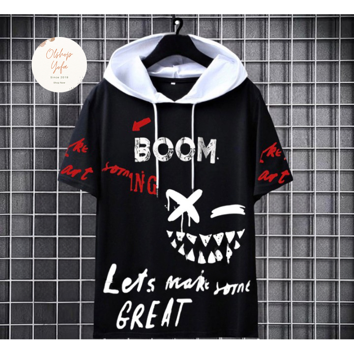 KAOS HOODIE POLOS PENDEK PRIA/KAOS HODIE SABLON /KAOS HOODIE SABLON DISTRO TERBARU/KAOS KUPLUK TERLA