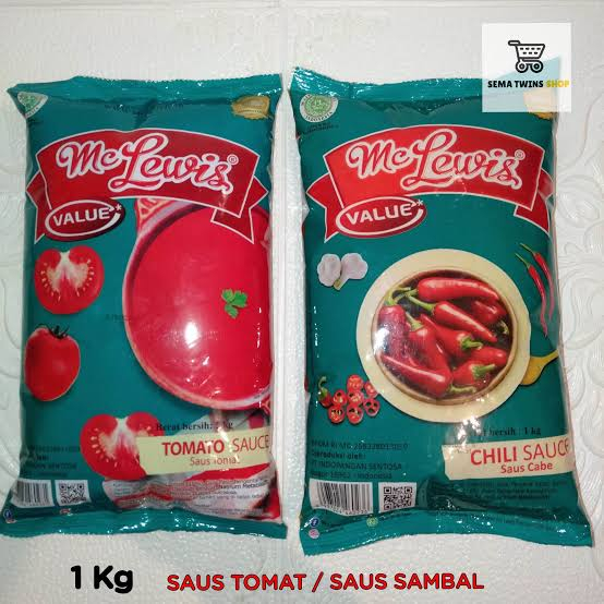 

Mc Lewis 1kg Saus Tomat dan Saus Sambal