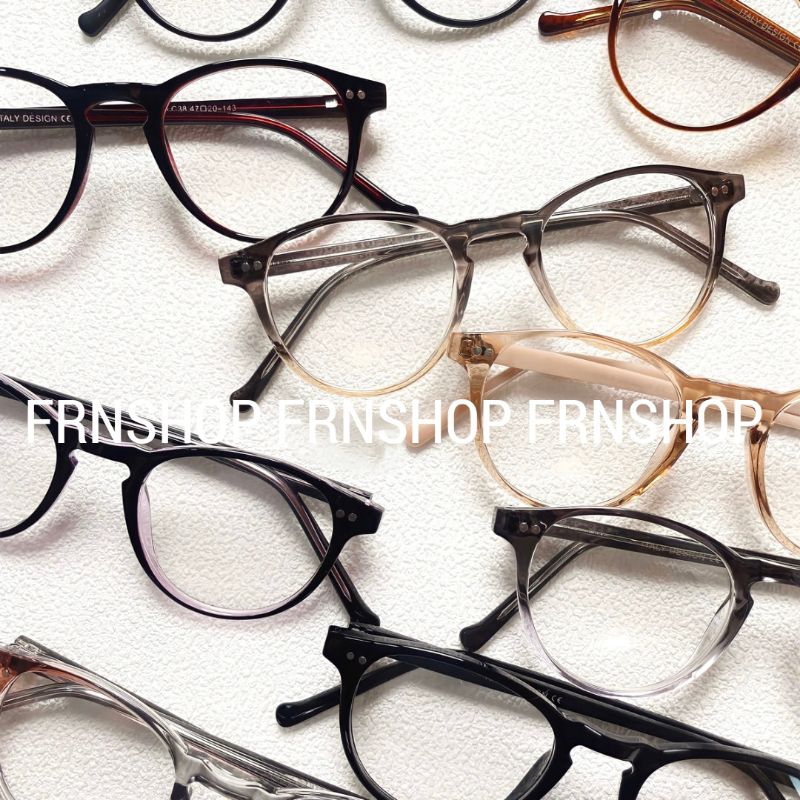 Frame Kacamata Bulat BO18 Fashion Optik Custom Lensa Minus Nornal Photochromic Antiradiasi Bluecromi