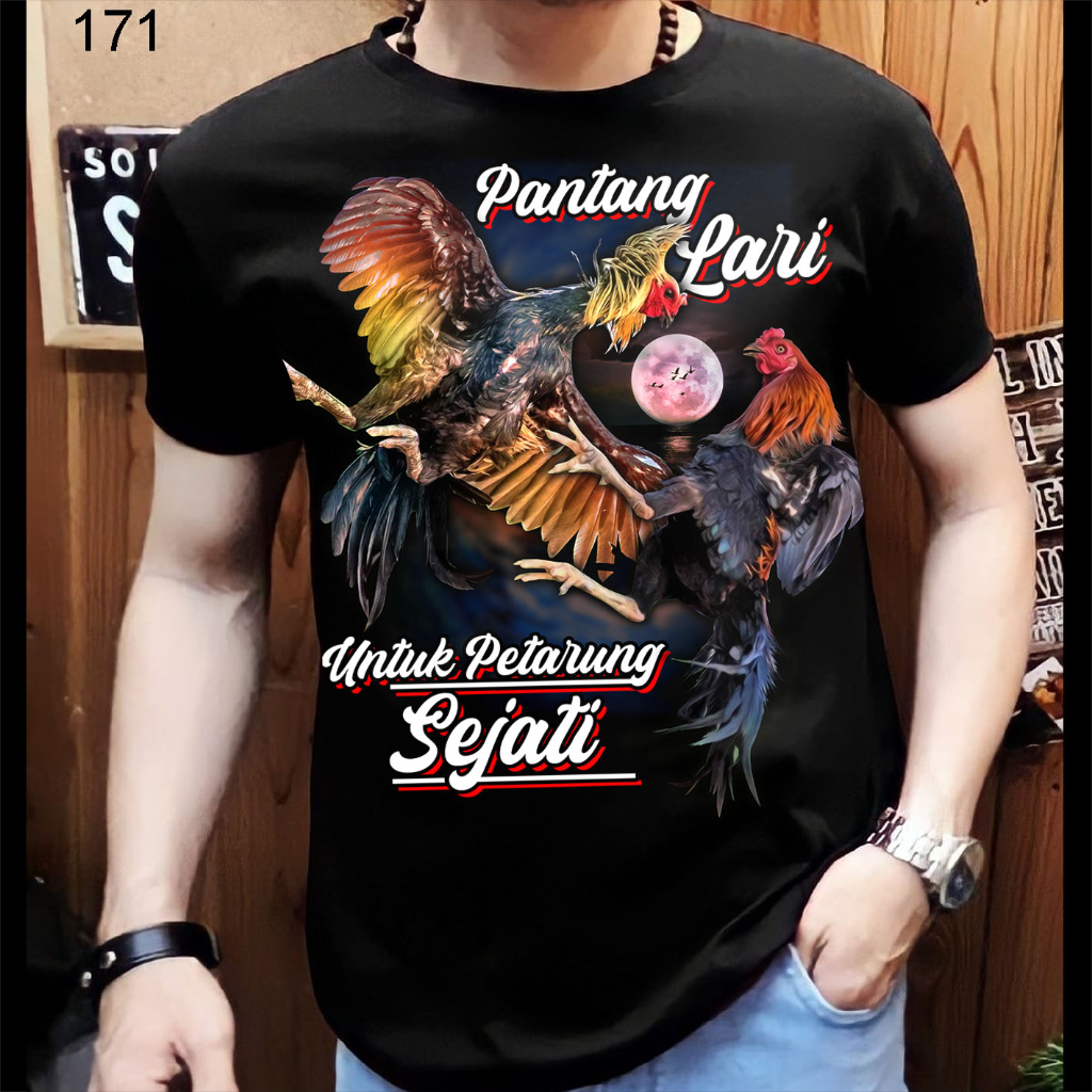 Kaos ayam petarung / kaos pria distro / t shirt pria / baju ayam bangkok / baju ayam broiler / kaos 