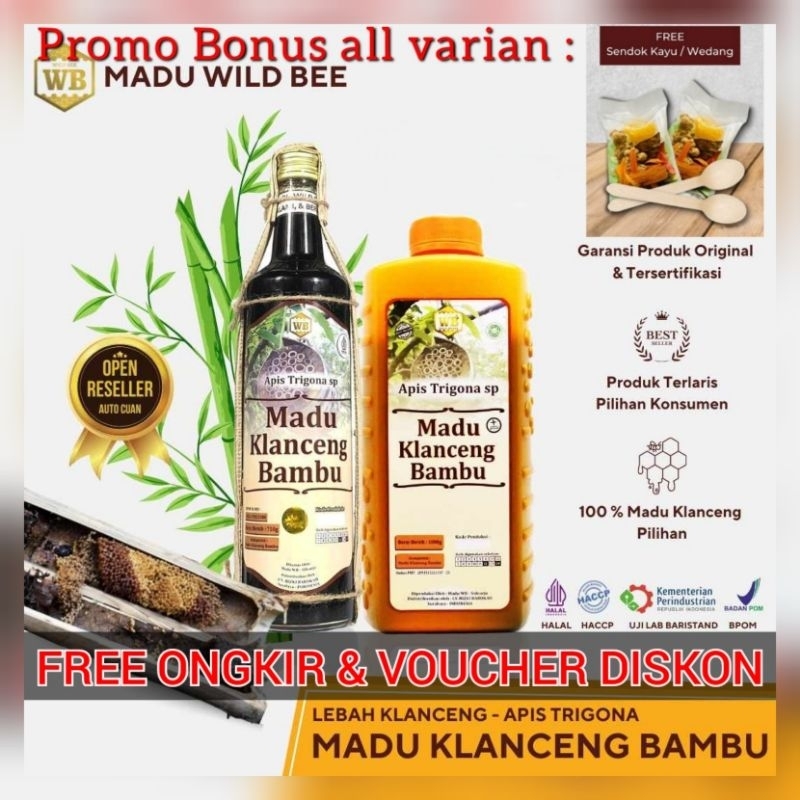 

[ORIGINAL] MADU KLANCENG BAMBU TANPA CAMPURAN /Madu murni & madu asli, Lebah Hutan Apis Trigona untuk stroke,maag,jantung