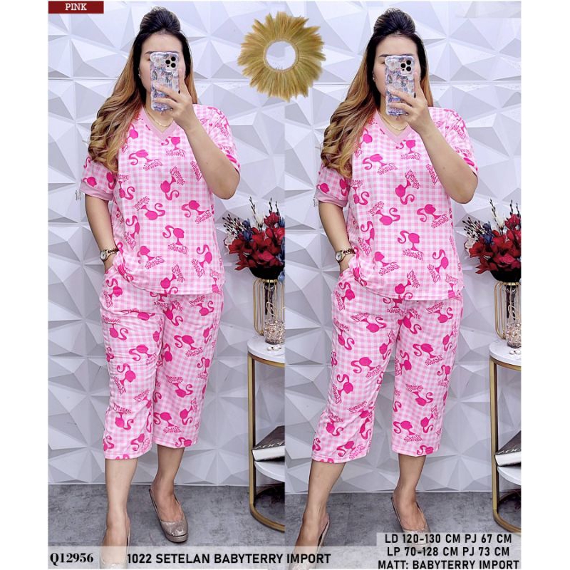 set kaos babyterry jumbo import wanita