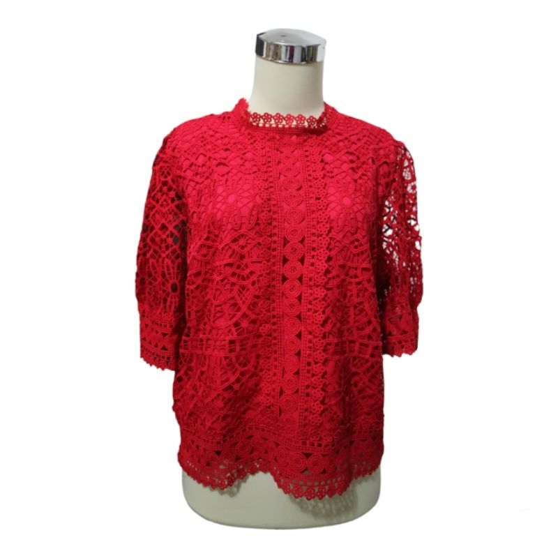 Blouse brokat Thailand - merah