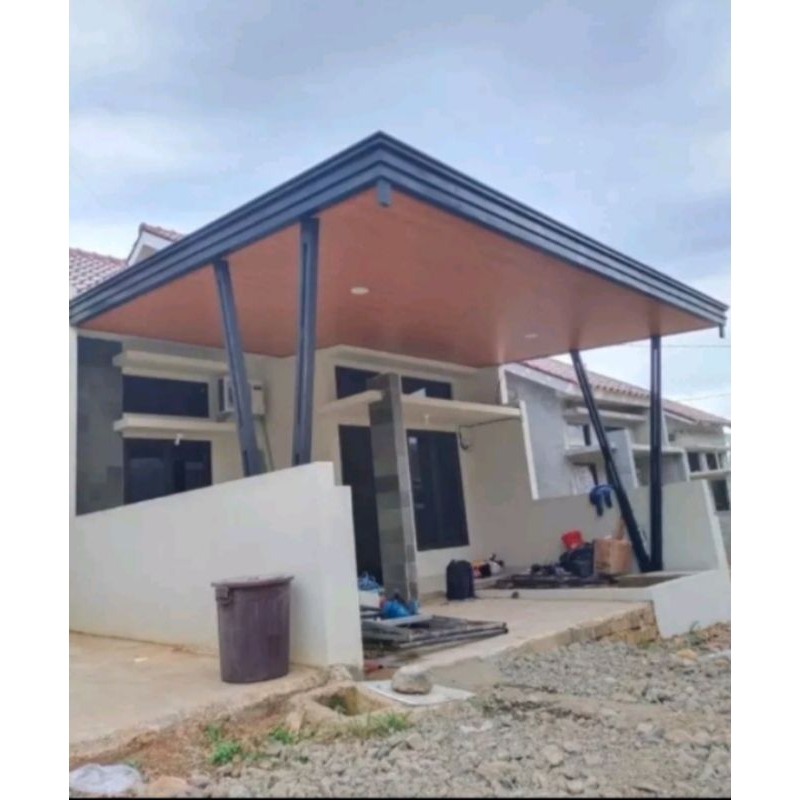 #Canopy baja ringan,atap UPVC Doble layer bentuk Trimdeck slide no 7 & 8, plafon PVC.