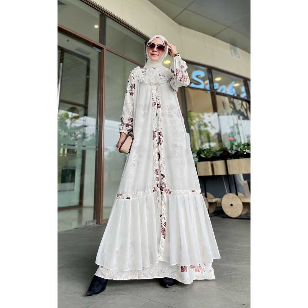 Gamis Armany Silk Premium Mix Ceruty Babydoll / Dress 2in1 Inner Dan Outer / Gamis Kondangan Terbaru