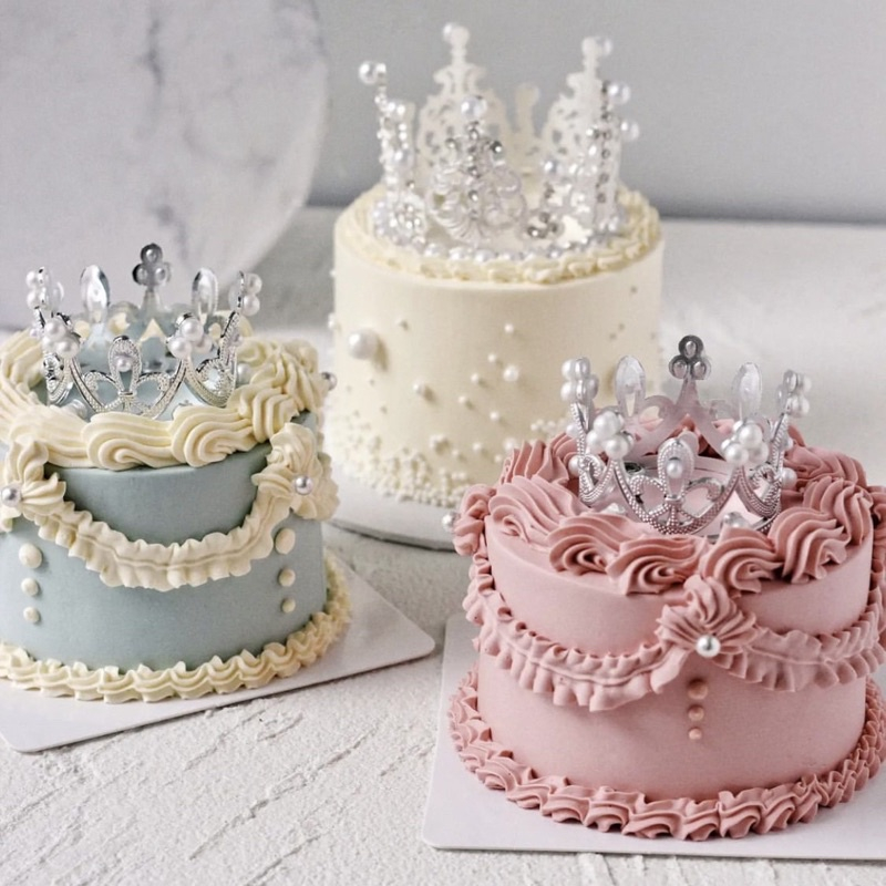 Mahkota Crown Princess Pearl Cake Topper Kue Ulang Tahun