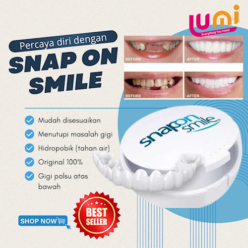 GIGI PALSU INSTAN SNAP ON SMILE ATAS BAWAH 100% ORIGINAL