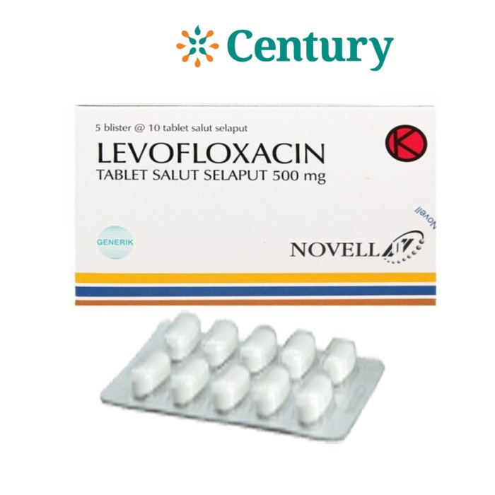 LEVOFLOXACIN GENERIK_01 500 MG 1 BLISTER @ 10 TABLET SALUT SELAPUT