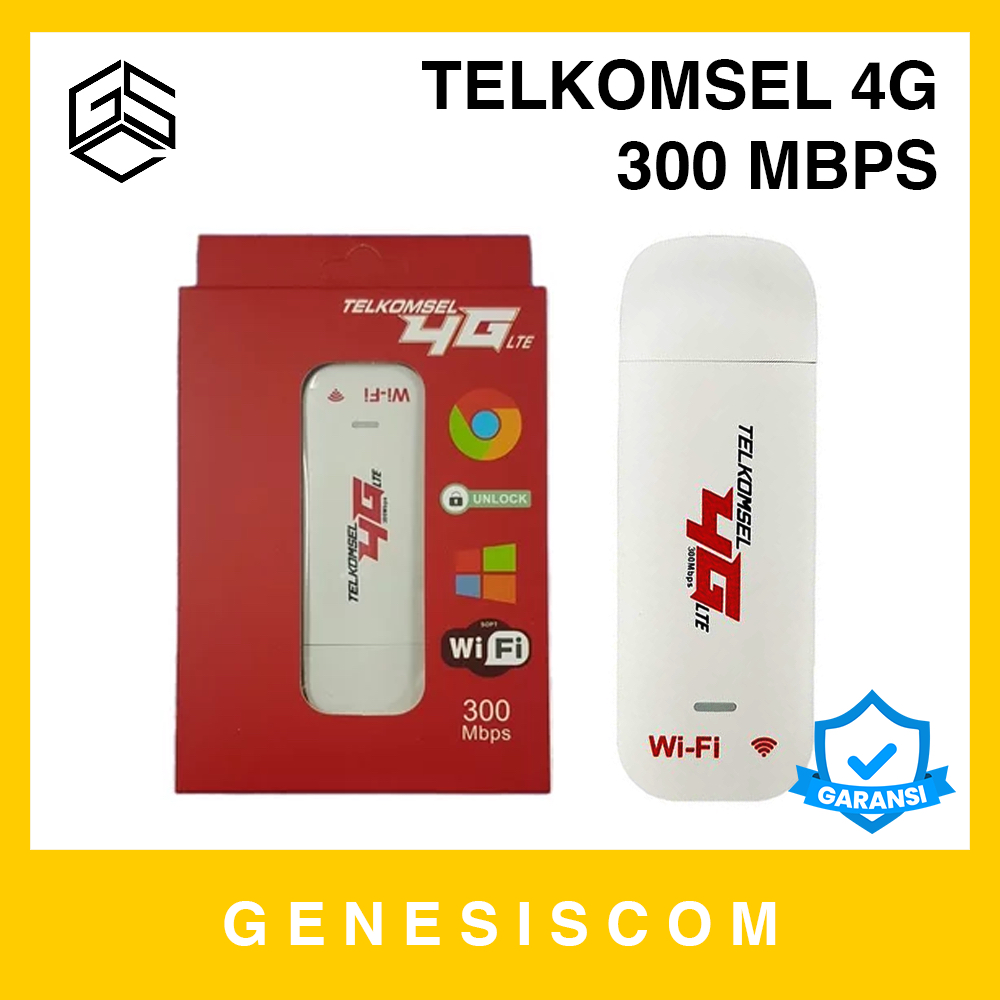 Modem Wifi USB TELKOMSEL 4G LTE 300MB/s Unlock All Operator Internet Network Pemancar Sinyal Mini Wi
