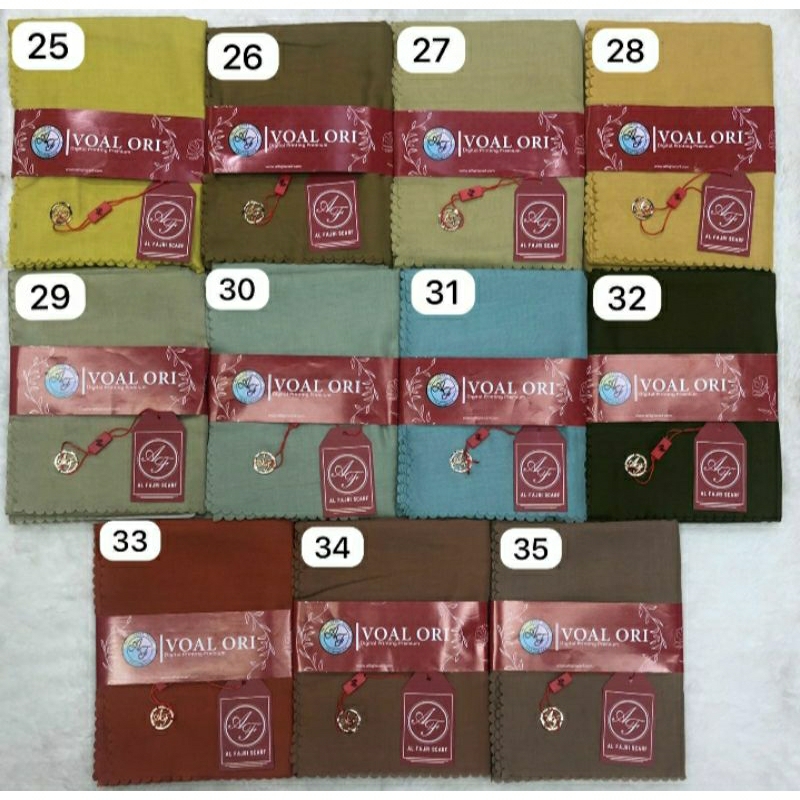 jilbab voal ori logo polos al fajri dapat 10 pcs