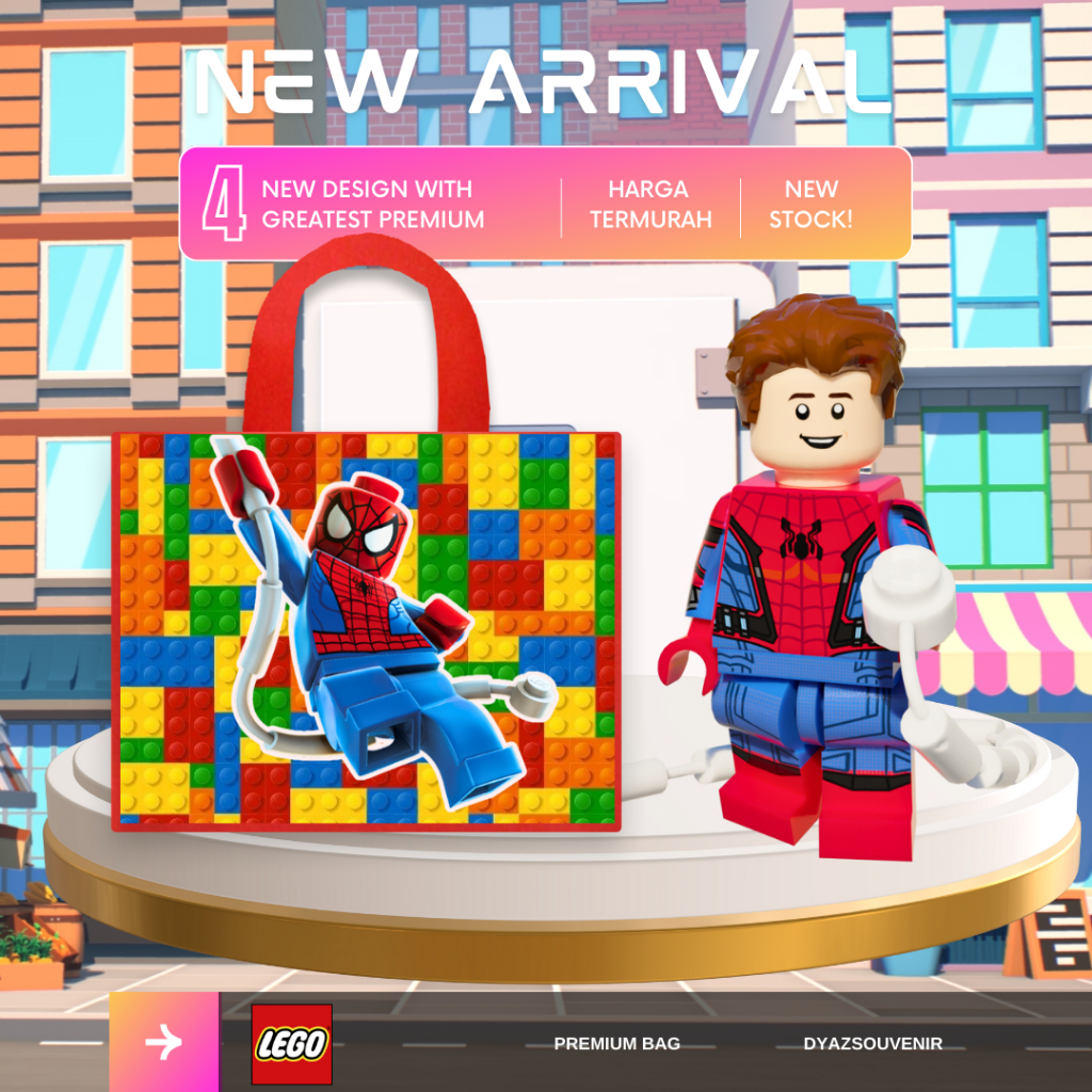 

Tas Ultah Lego Premium Muat Box Kfc Batman Ironman Superman Spiderman CAPTAIN AMERICA souvernir tas ulang goodie bag
