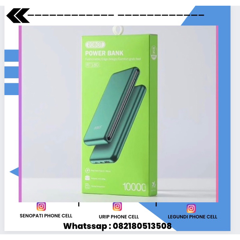 POWERBANK ROBOT 10.000 Mah dan 20.000 mah