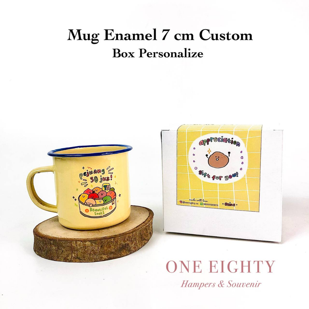 SOUVENIR MUG ENAMEL CUSTOM BOX PERSONALIZED SOUVENIR BIRTHDAY ULANG TAHUN PERNIKAHAN ANNIVERSARY WED