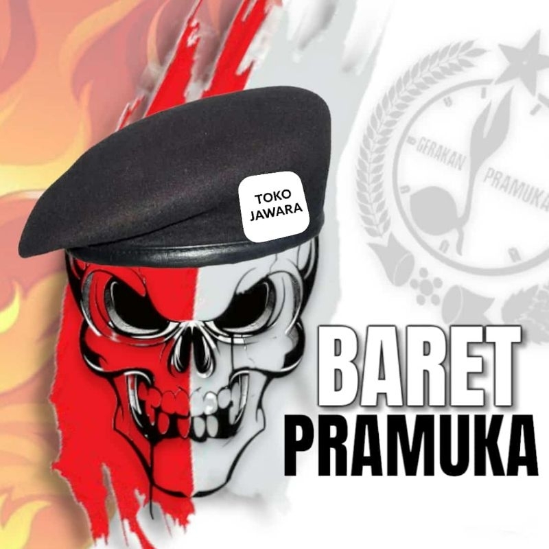 Baret Pramuka SD SMP SMA Penegak Penggalang Premium Laki Laki