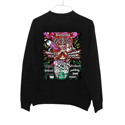 SWEATER CREWNECK Indonesia Band Metal SWEATSHIRT UNISEX BLACK PREMIUM COTTON FLEECE