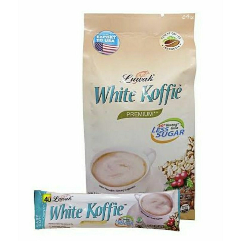 luwak white coffee less sugar sachet isi 10