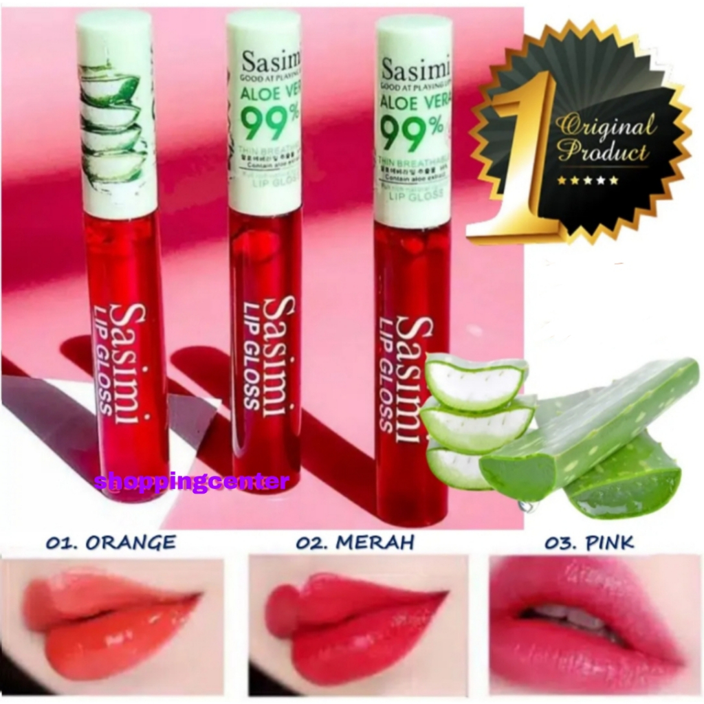 ORI 100% Sasimi Liptint Aloe Vera 99%/ Lip Gloss Sasimi Aloe Vera / Lipstik Lipcream Lip Tint Liptin
