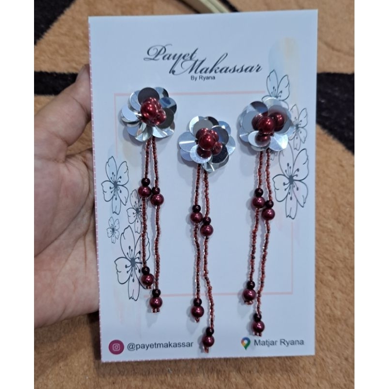 Payet Rangkai bunga Juntai sequin