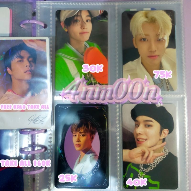 photocard chenle digipack candy, jaemin past resonance, taeil year book yb, jungwoo 2 baddies PB kr