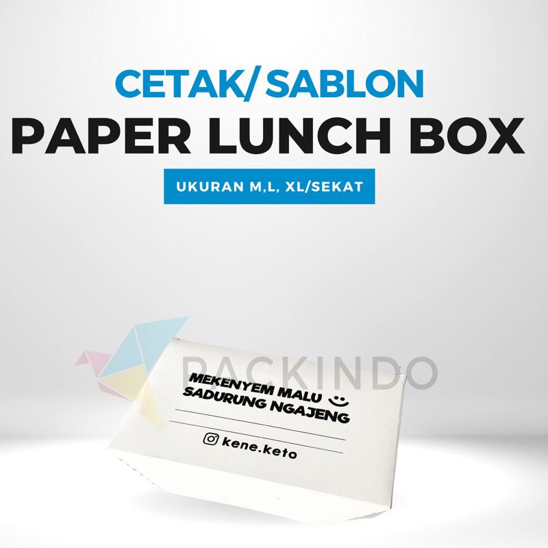 Cetak / Sablon Paper Lunch Box / Take Away Box Ukuran M / L / XL / XL Sekat
