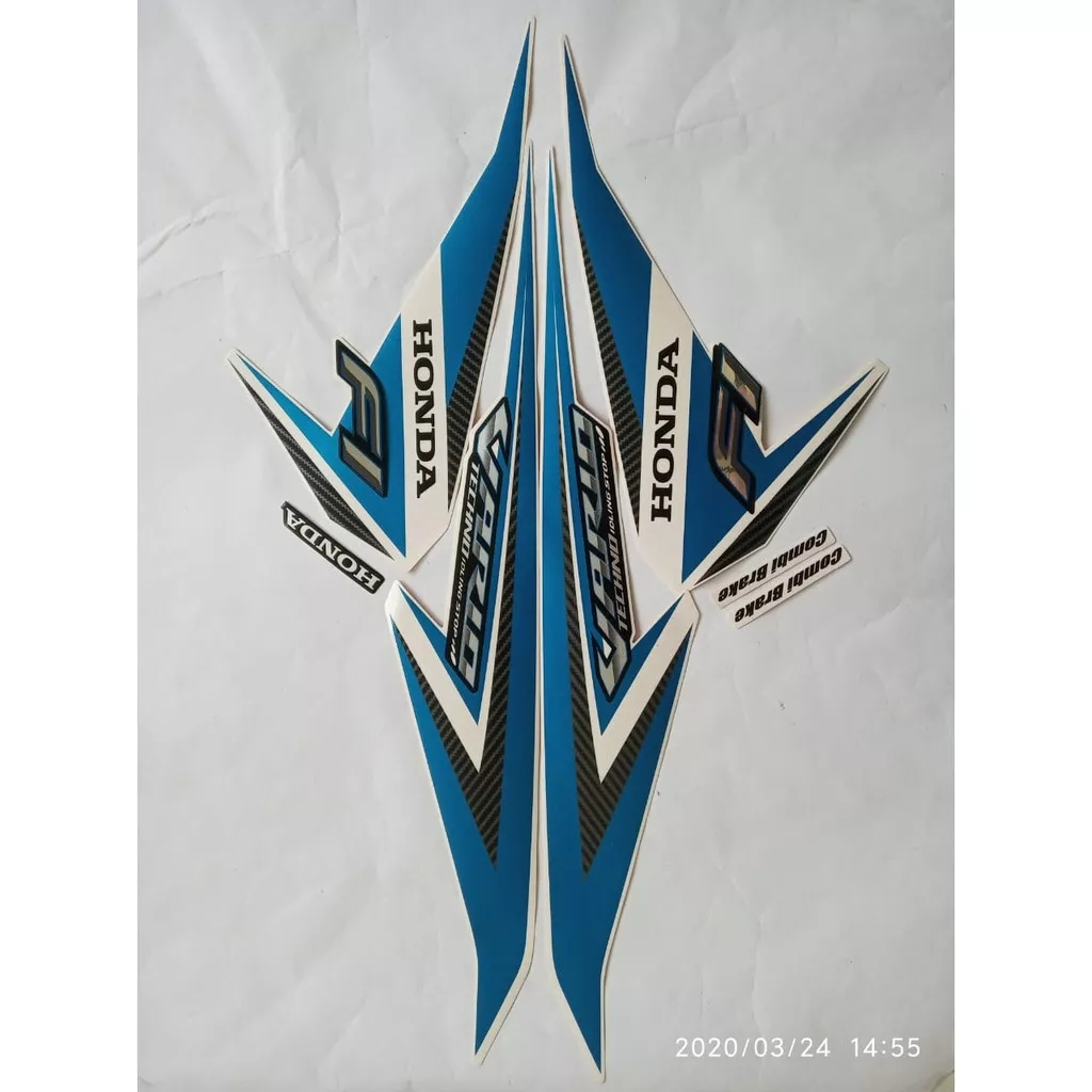 stiker striping honda vario 125 led 2015 putih lis body standar original