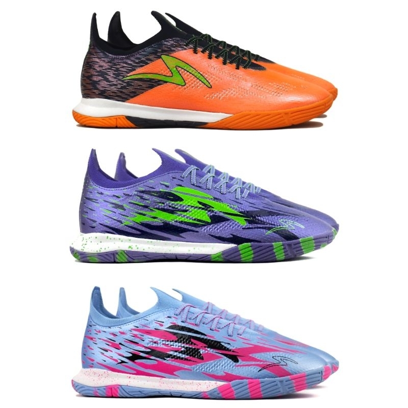 Sepatu Futsal Specs Accelerator ALPHA XTD ELITE IN - Aqua White Black Orange Northern Garuda Violete
