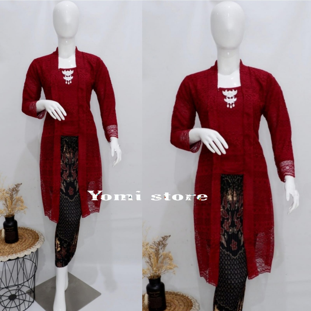 yomi store tunik brukat kebaya kutu baru panjang ukuran jumbo