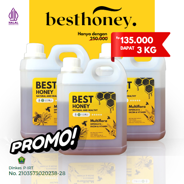 

Best Honey - Madu Asli Paket Hemat - Madu Multiflora Original 1kg (3pcs)