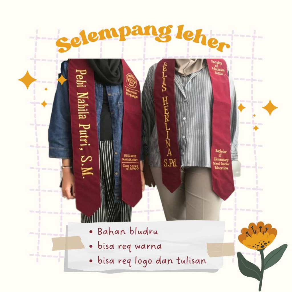 SELEMPANG WISUDA/MOJANG JAJAKA LEHER CUSTOM MURAH