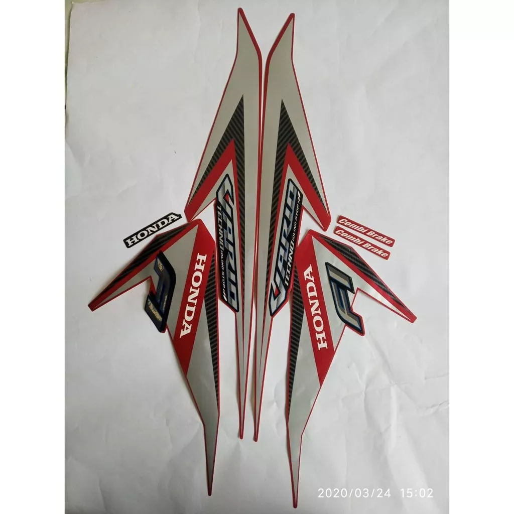 stiker striping honda vario 125 led 2015 merah lis body standar original