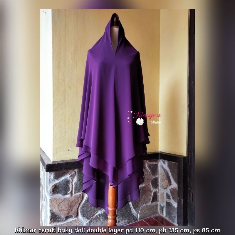 Khimar ceruti babydoll premium 2 layer