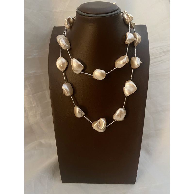 Kalung mutiara air tawar baroque barok asli lombok bersertifikat Aksesoris asesoris accesoris Perhia