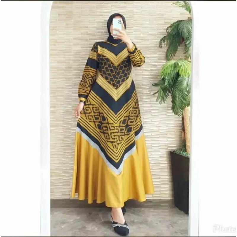 Gamis Tenun Etnik Kekinian Dress Wanita Muslim Terbaru
