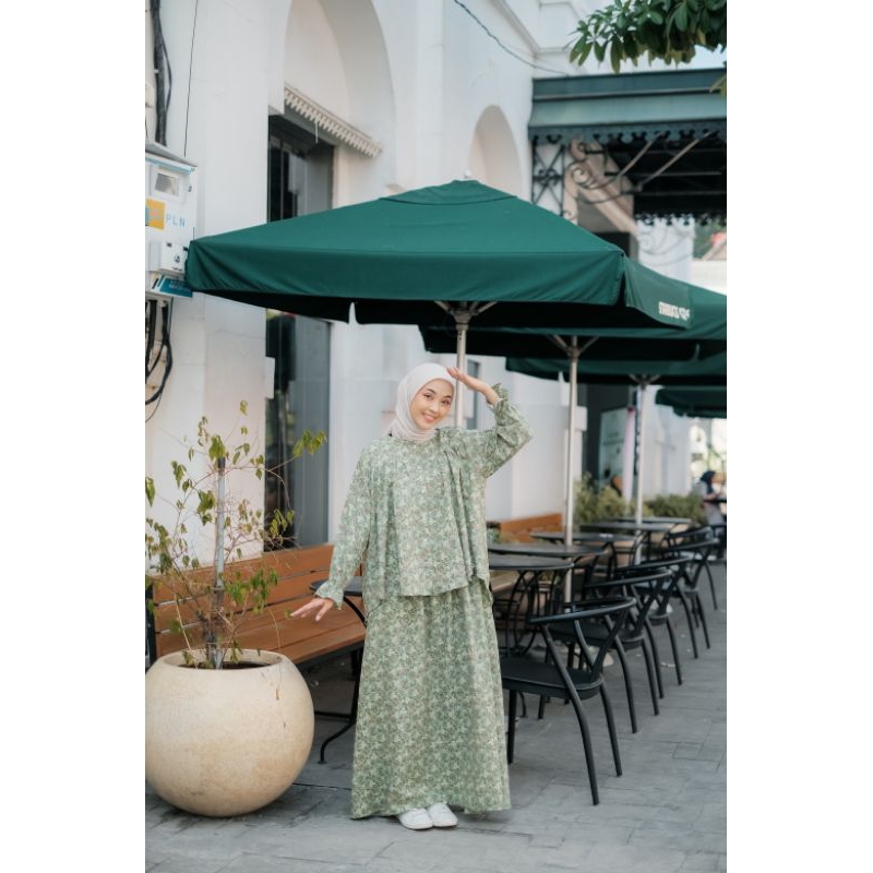 Hwa Young 화영 set "Sage"  Atasan Bawahan Busui Friendly