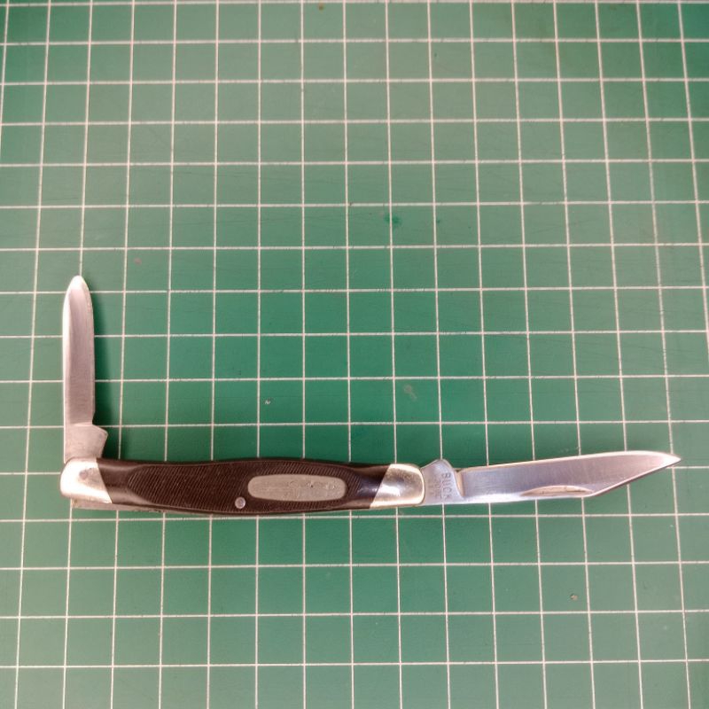 BUCK 309 Double blade Companion hammer bold knife shield black valox handle pisau lipat tradisional 