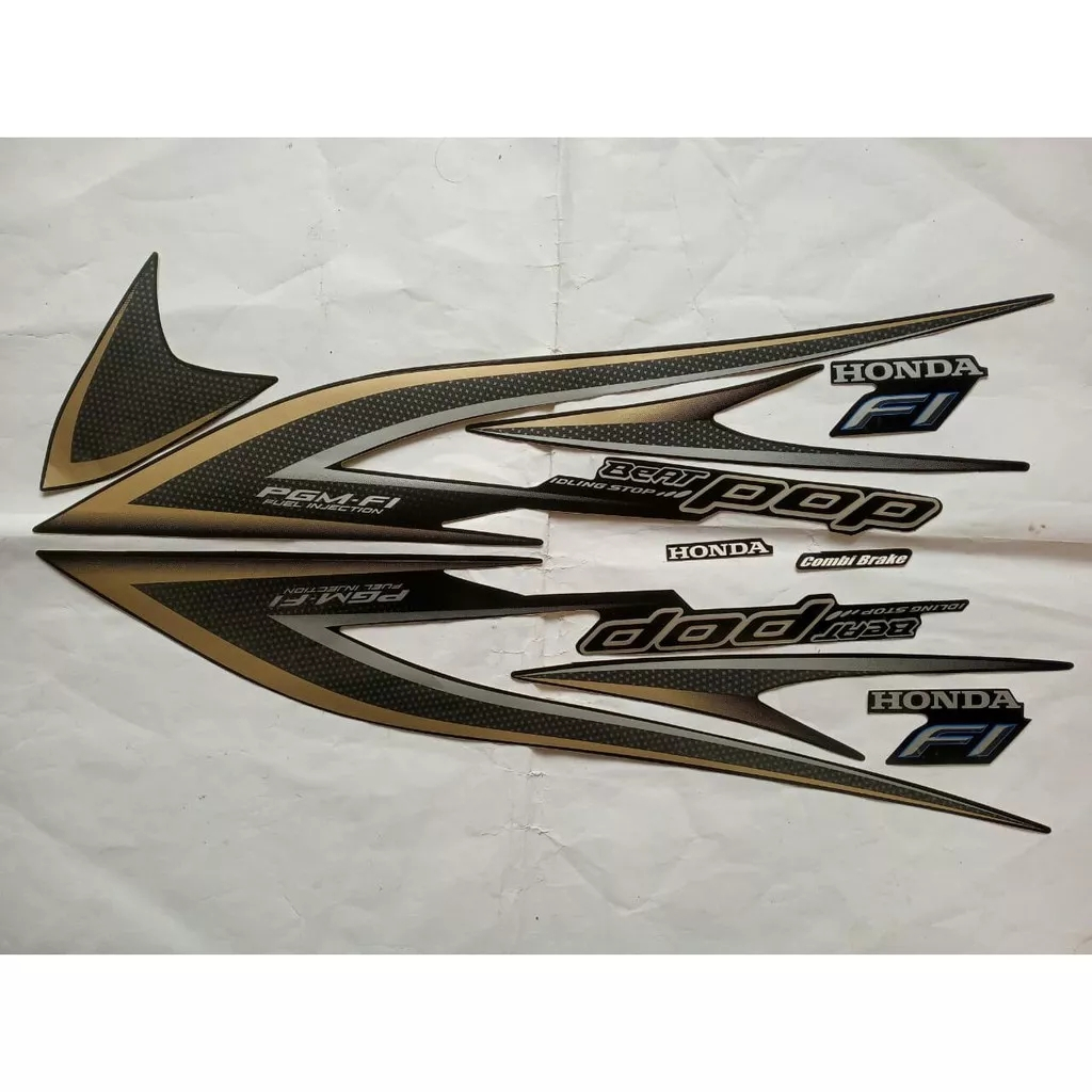stiker striping honda beat pop iss 2014 2015 hitam lis body original