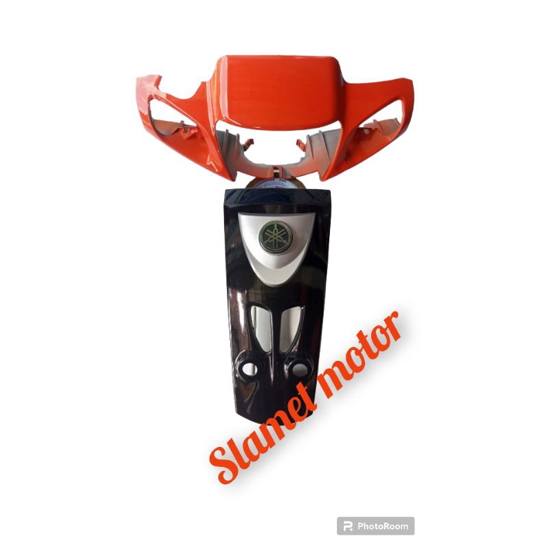 BATOK TOTOK KEPALA WARNA ORANGE PLUS TAMENG DADA DEPAN SET EMBLEM YAMAHA FIZ R FIZ R/cover lampu fiz