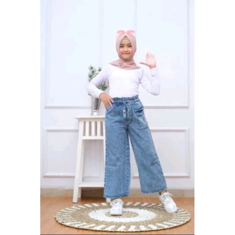 Kulot Jeans Anak Tanggung Celana Jeans Snow Cewek