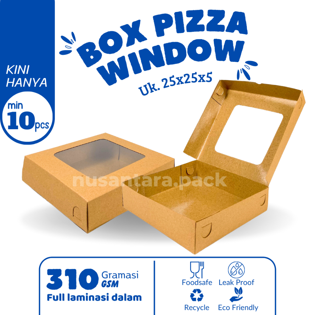 

Box Kraft Kotak Donat Roti Cake Brownies Dus Pizza Hampers Jendela Laminasi 25x25x5