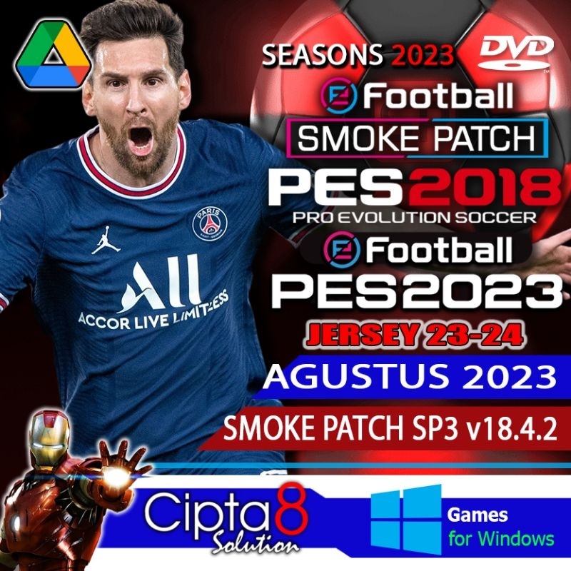 PES 2018 + SMOKE PATCH V4 SEASON UPDATE 23-24 PRO EVOLUTION SOCCER 2018 - GAME PC