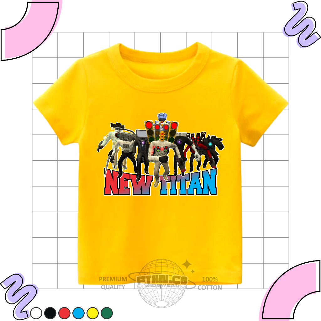 BAJU KAOS ATASAN ANAK NEW TITAN BOSS TRAFFIC LIGHT MAN CAMERAMAN SPEAKERMAN TV MAN BAHAN PREMIUM