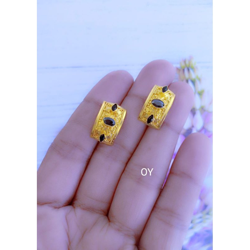 Giwang Bali tembaga lapis emas