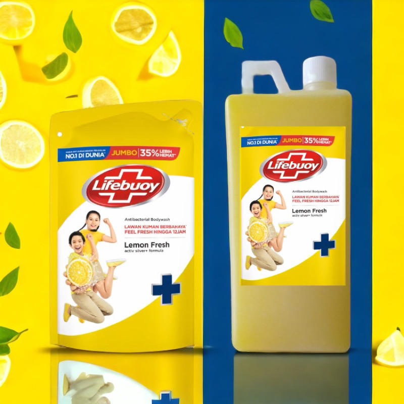 SABUN MANDI cair 1 liter / 1000 ml-Lefbouy kuning