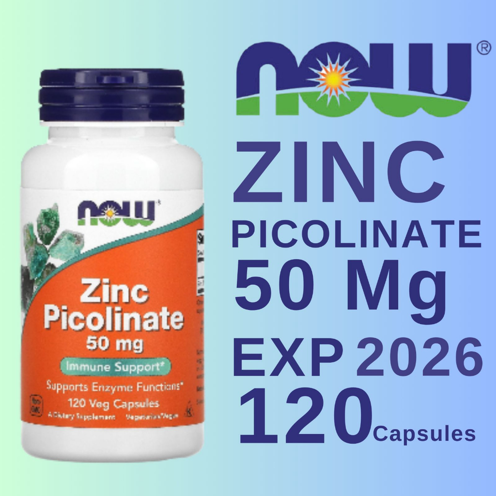 NOW Foods Zinc Picolinate 50 mg (120caps) Now Zinc Picolinate 50mg ORIGINAL USA