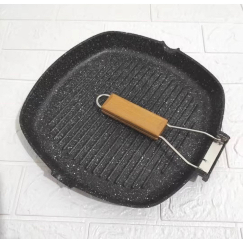 cypruz multi grill pan die cast marble coating 28cm / grill pan marble / grill pan anti lengket / gr